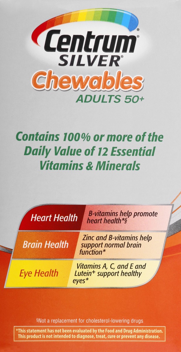 slide 2 of 6, Centrum Silver Adults 50+ Chewables Tablets Citrus Berry Multivitamin/Multimineral 60 ea, 60 ct