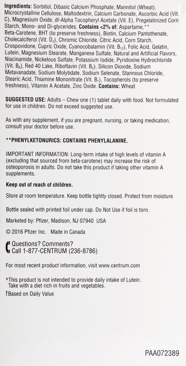 slide 4 of 6, Centrum Silver Adults 50+ Chewables Tablets Citrus Berry Multivitamin/Multimineral 60 ea, 60 ct