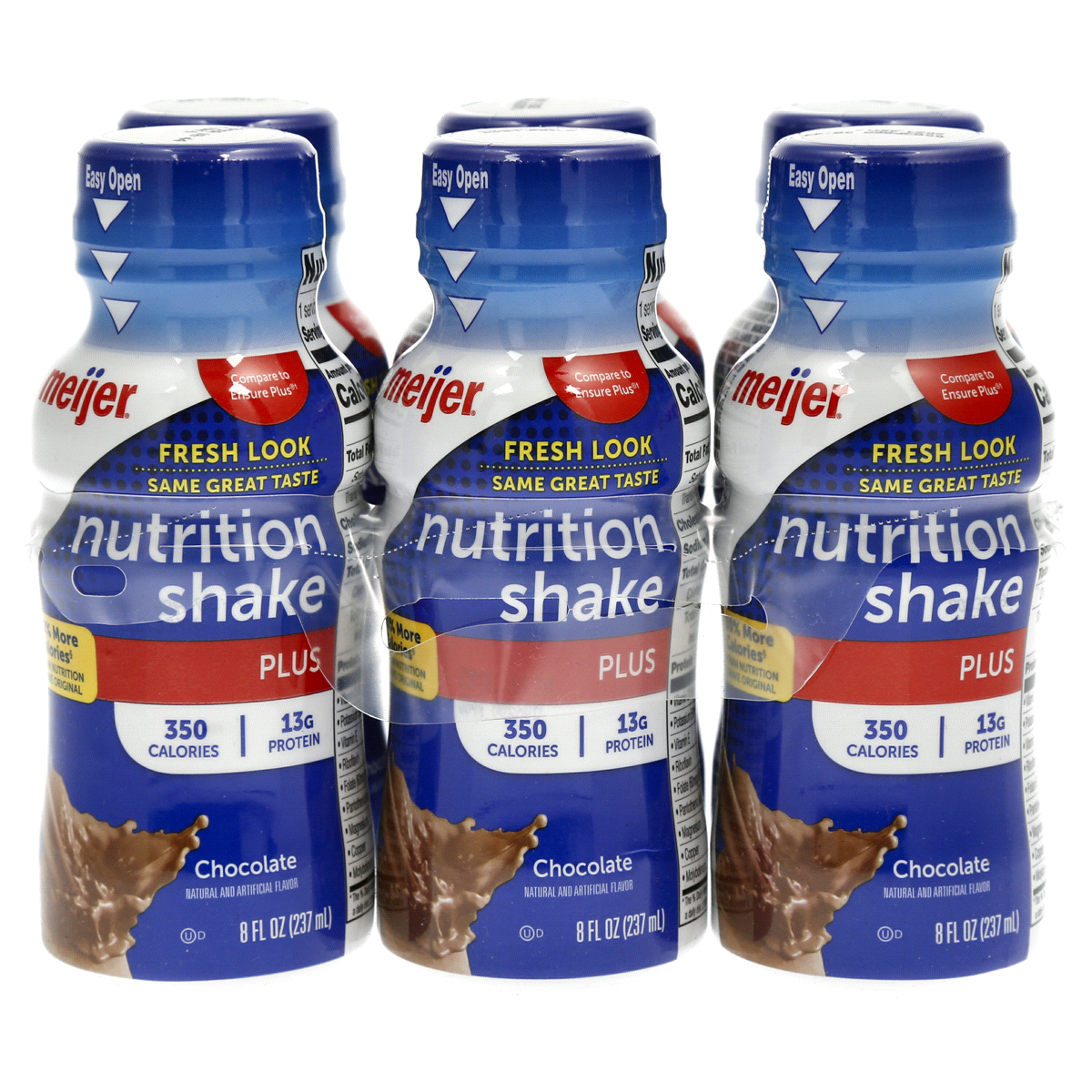 slide 1 of 2, Meijer NutriSure Plus Nutrition Shake, Chocolate Protein, 13 gram, 6 ct