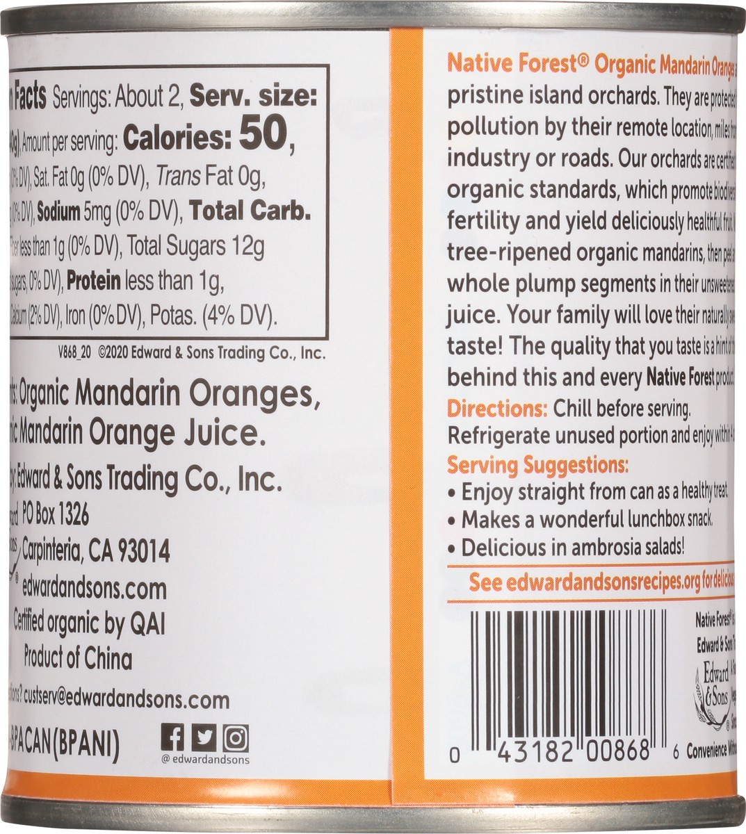 slide 9 of 13, Native Forest Mandarin 100% Organic Orange Segments 10.7 oz, 10.7 oz