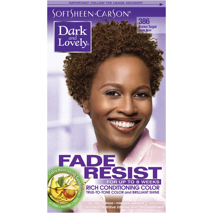 slide 1 of 7, DARK & LOVELY/SOFT SHEEN CARSON Dark&Lovely Fade Resist Permanent Haircolor #386 Brown Sugar, 1 ct