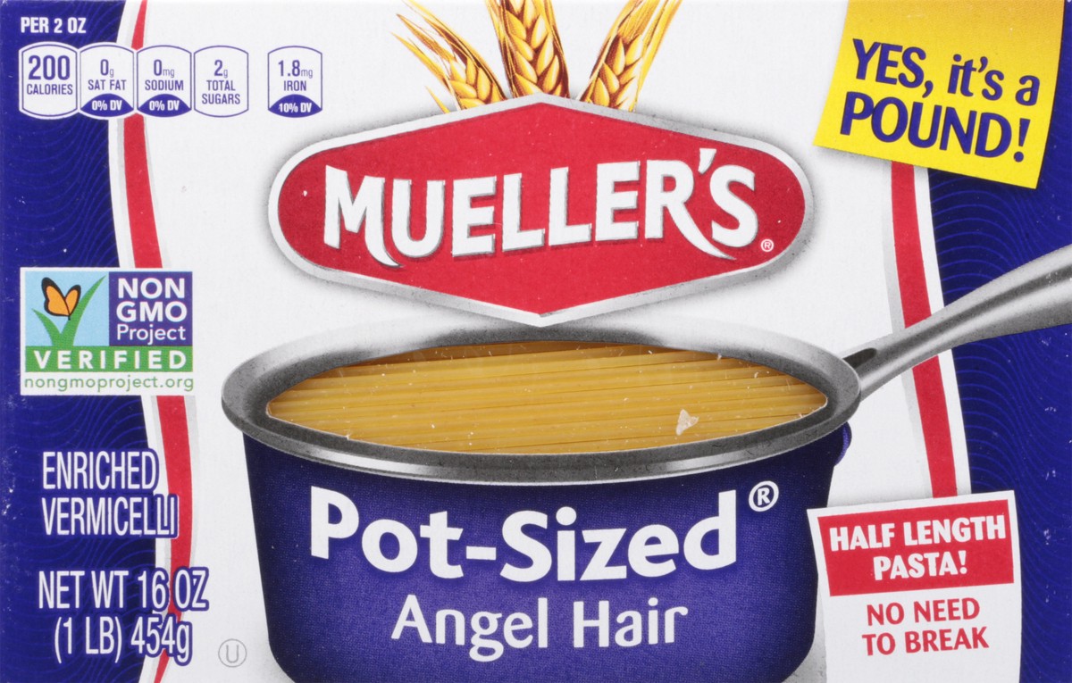 slide 1 of 13, Mueller''s Pot-Sized Angel Hair 16 oz, 16 oz