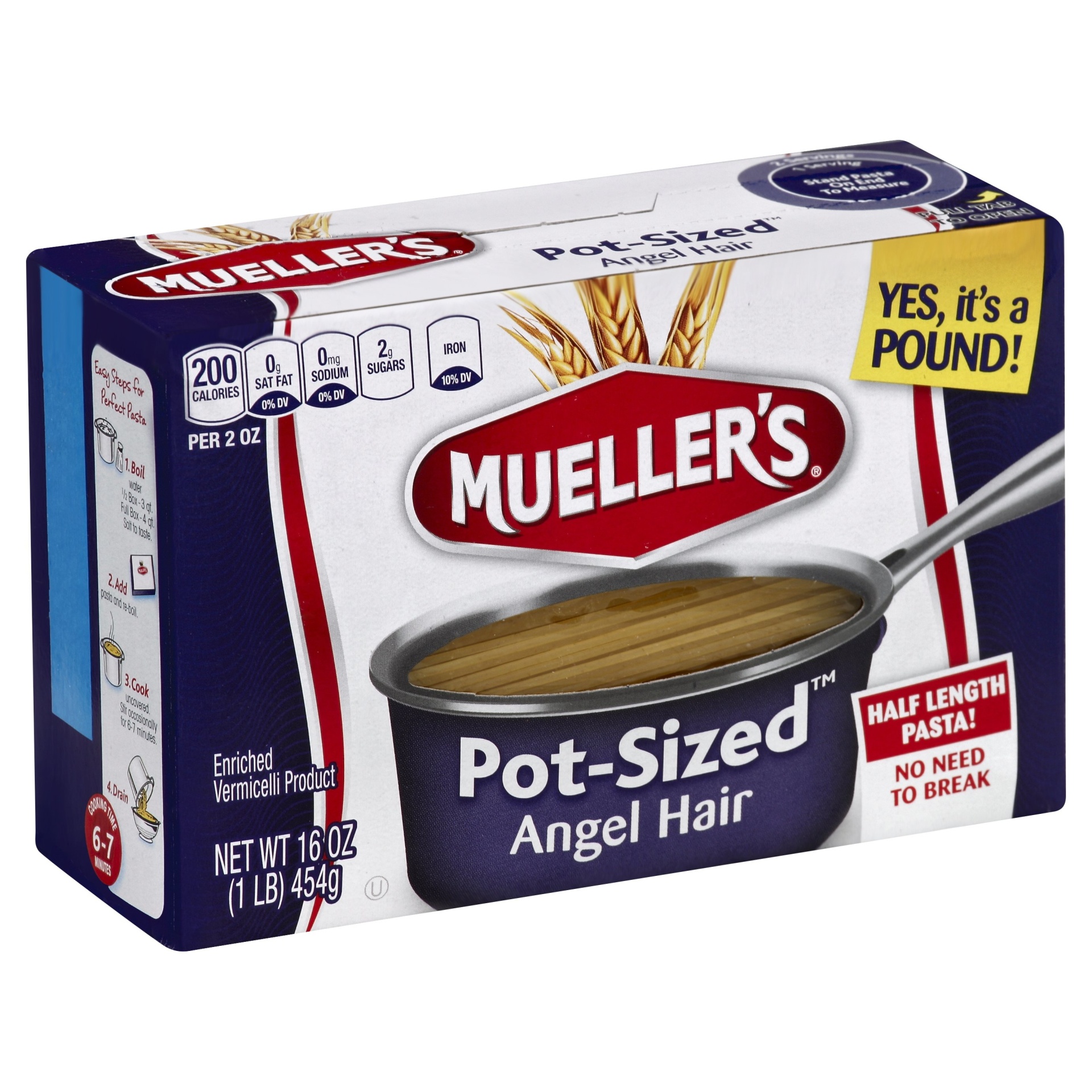 slide 1 of 6, Mueller's Angel Hair Pasta - Pot Sized, 16 oz