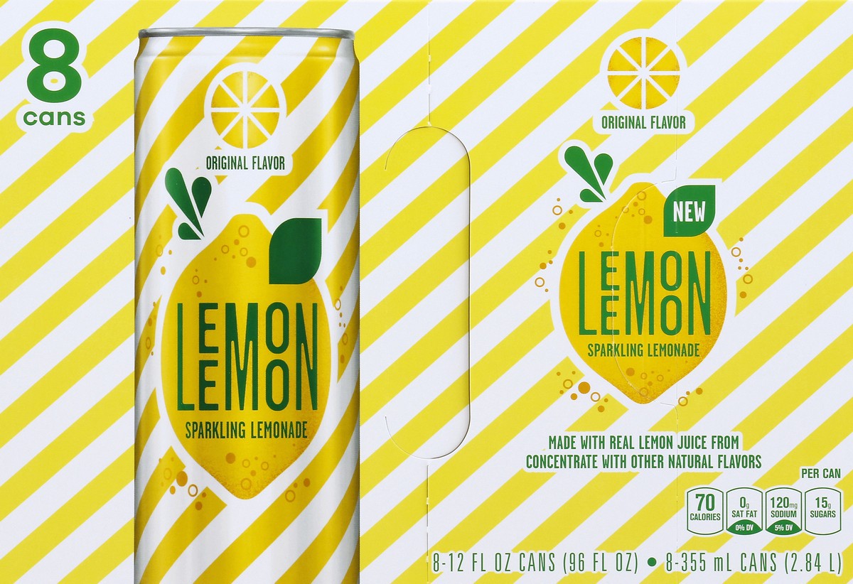 slide 2 of 6, Lemon Lemon Sparkling Original Lemonade - 8 ct; 12 fl oz, 8 ct; 12 fl oz