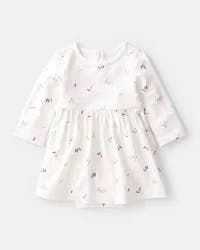 Carter's Baby Girl Paint Print PurelySoft Short-Sleeve Bodysuit Dress - Ivory - 18M