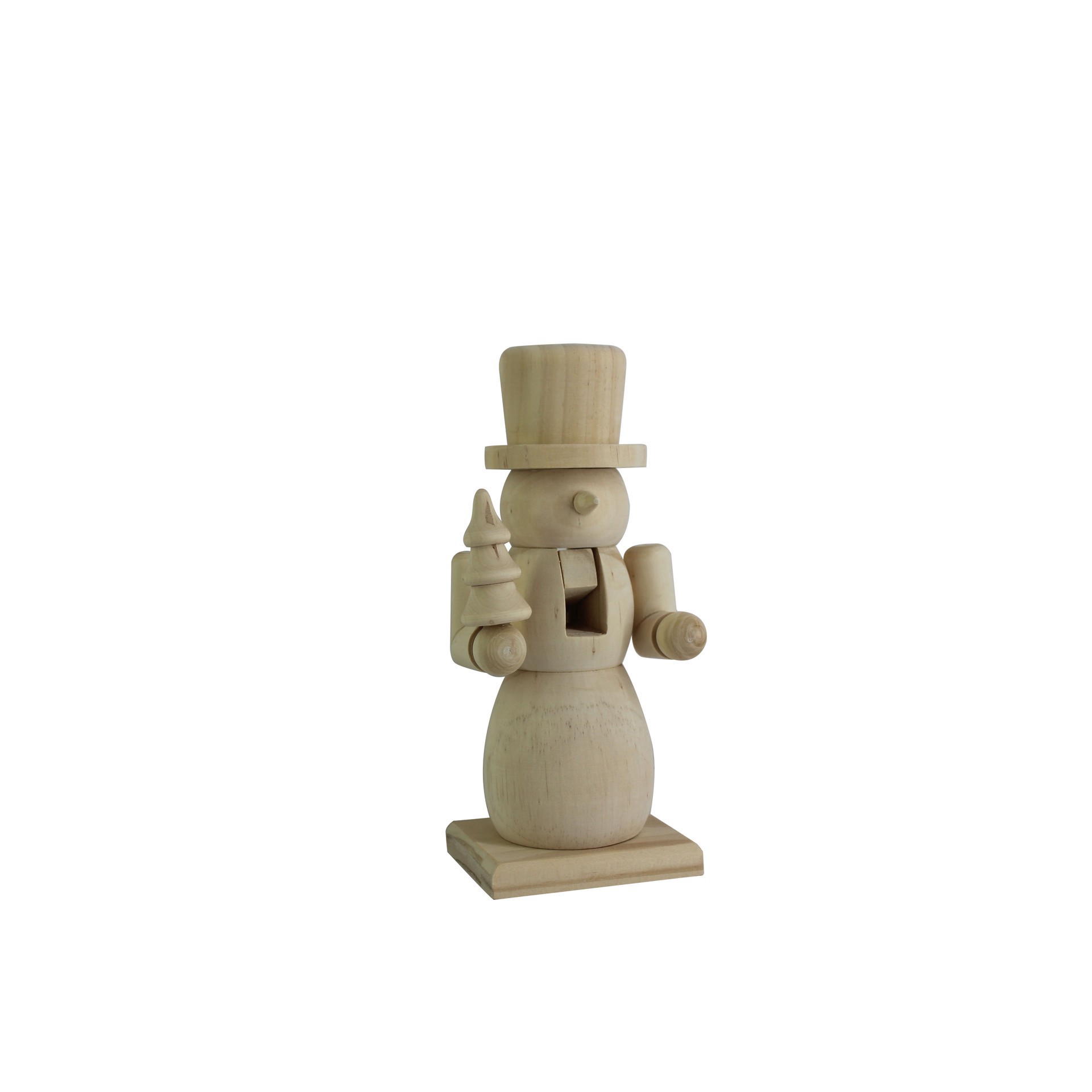 slide 4 of 5, 7" Snowman With Tree Diy Pinewood Nutcracker By Make Market, 7 in