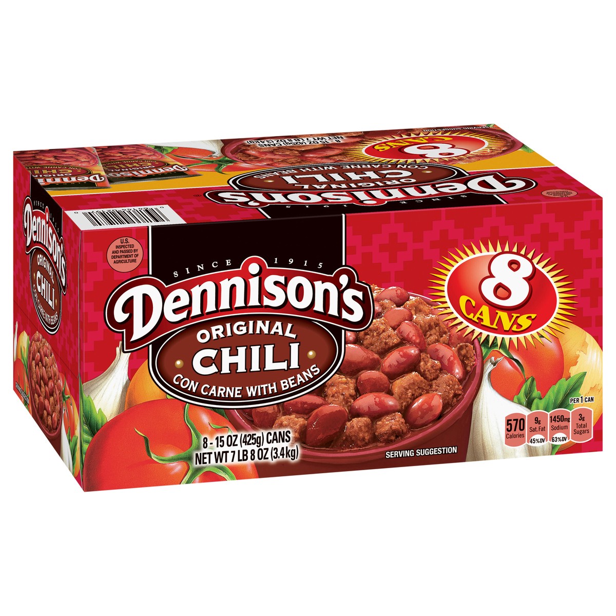 slide 5 of 13, Dennison's DENNISONS Original Chili Con Carne With Beans, 8 ct