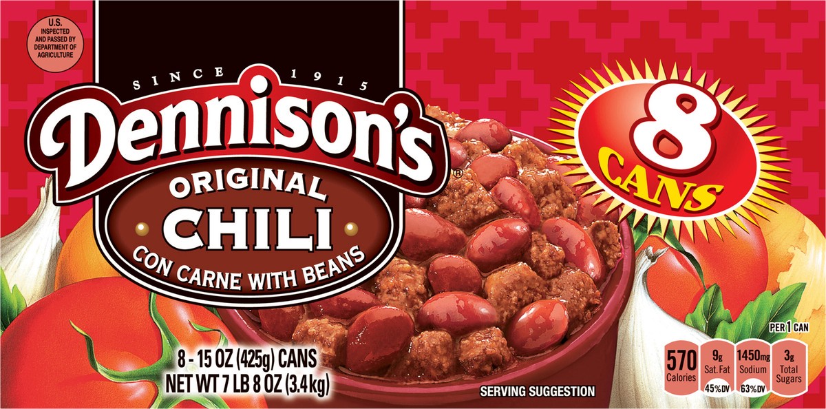 slide 11 of 13, Dennison's DENNISONS Original Chili Con Carne With Beans, 8 ct