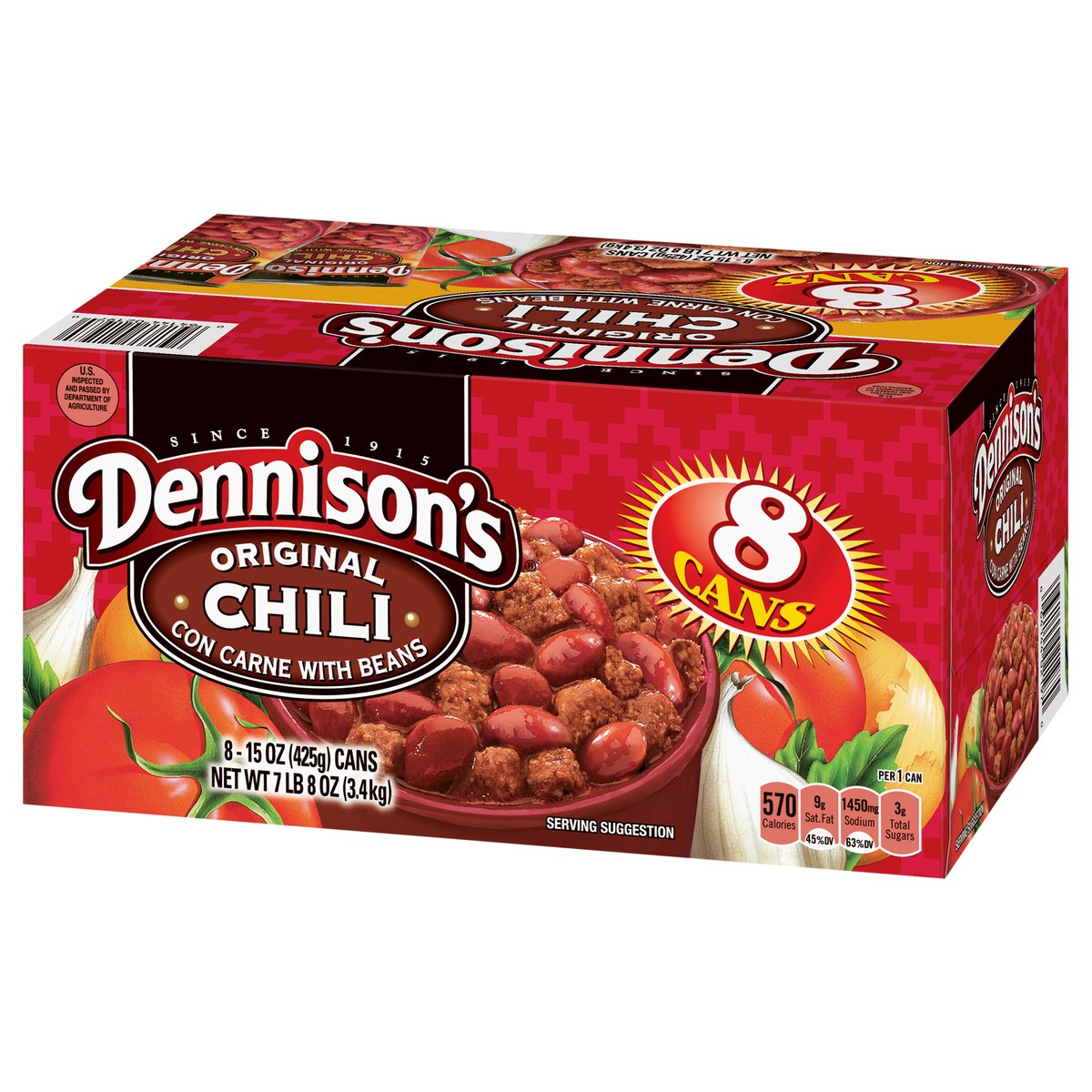 slide 7 of 13, Dennison's DENNISONS Original Chili Con Carne With Beans, 8 ct