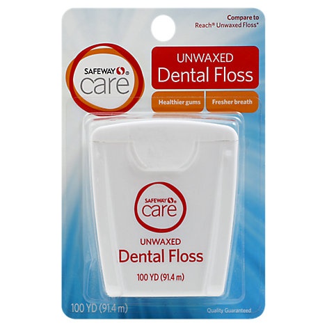 slide 1 of 1, Signature Care Dental Floss Unwaxed 100 Yards - Each, 1 ct