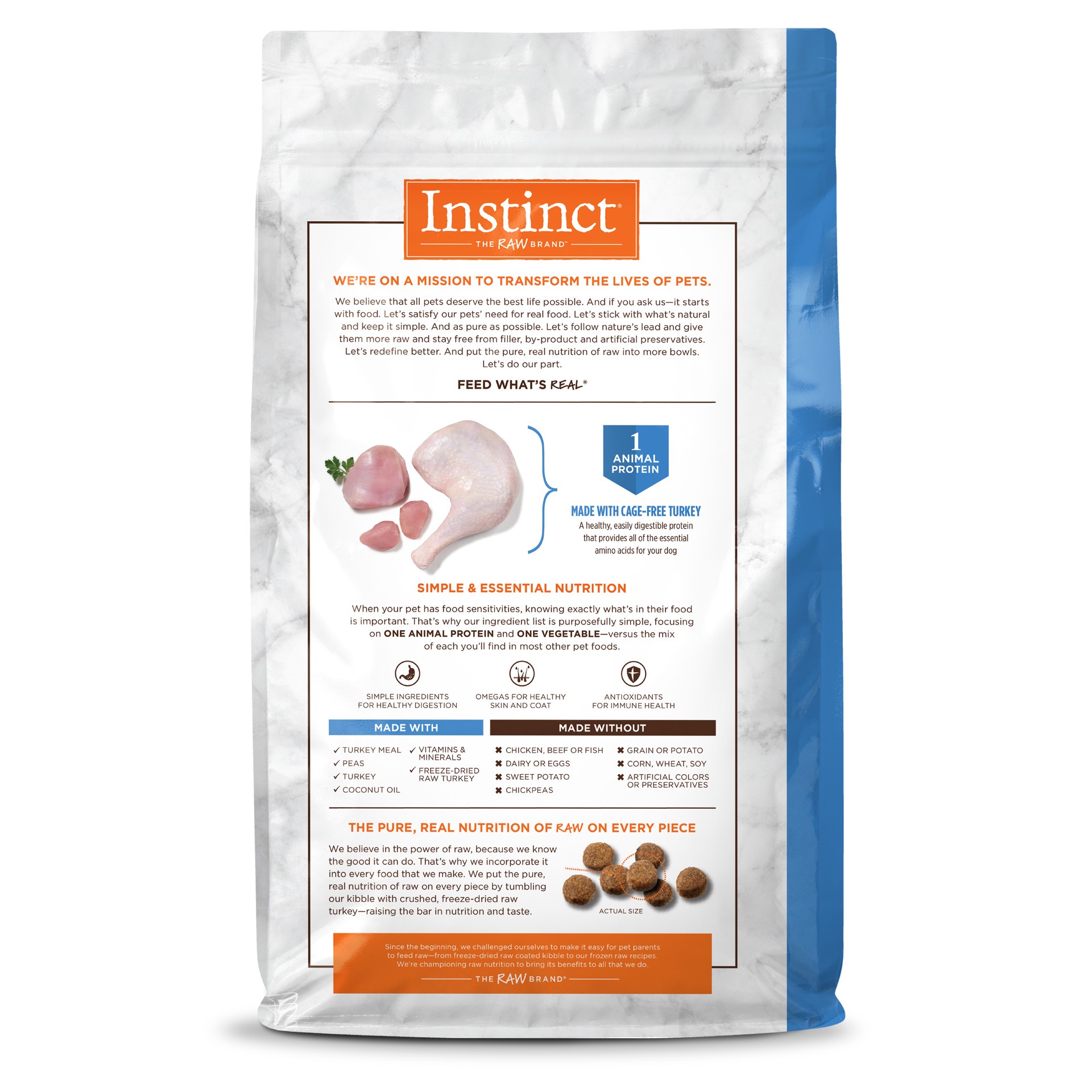 slide 8 of 10, Instinct Limited Ingredient Diet Turkey Dry Dog Food, 22 lb. Bag, 22 lb