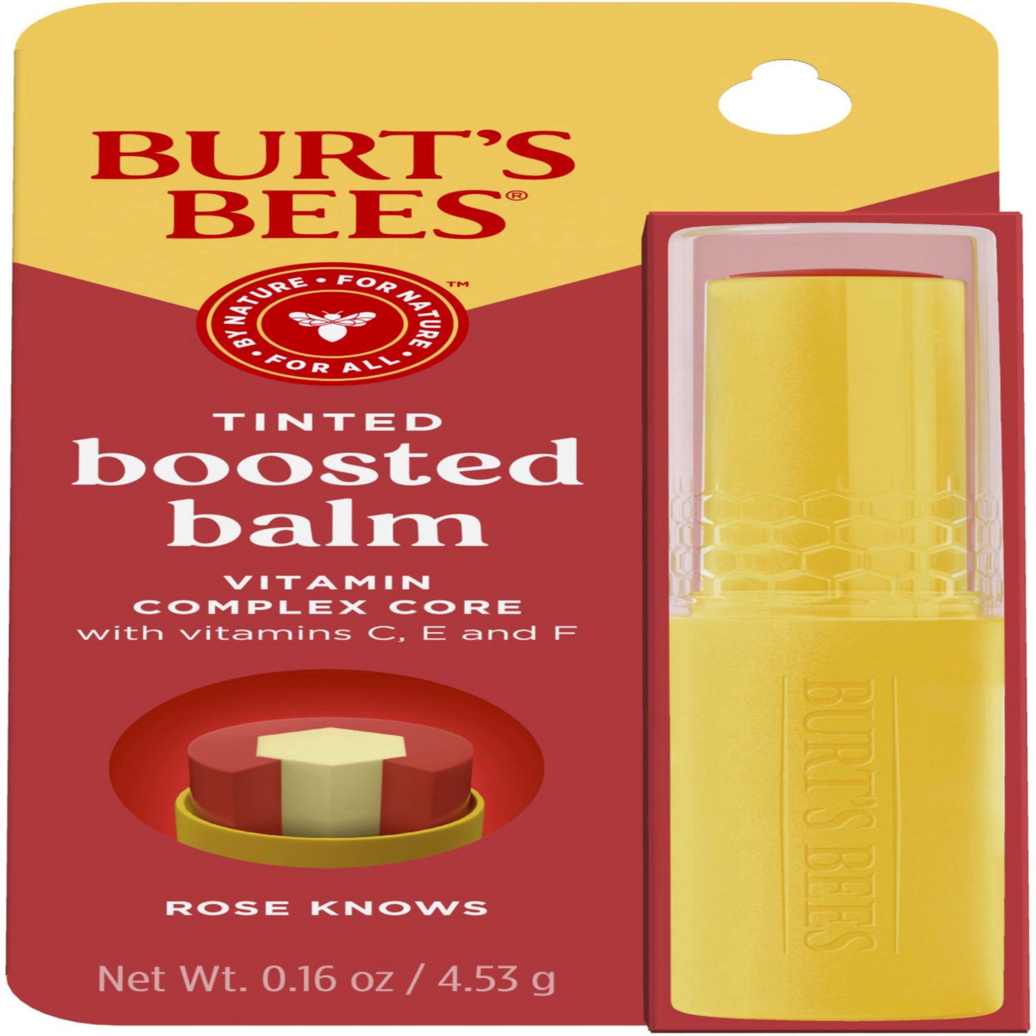 slide 1 of 9, Burt's Bees Tinted Boosted Rose Knows Balm 0.16 oz, 0.16 oz