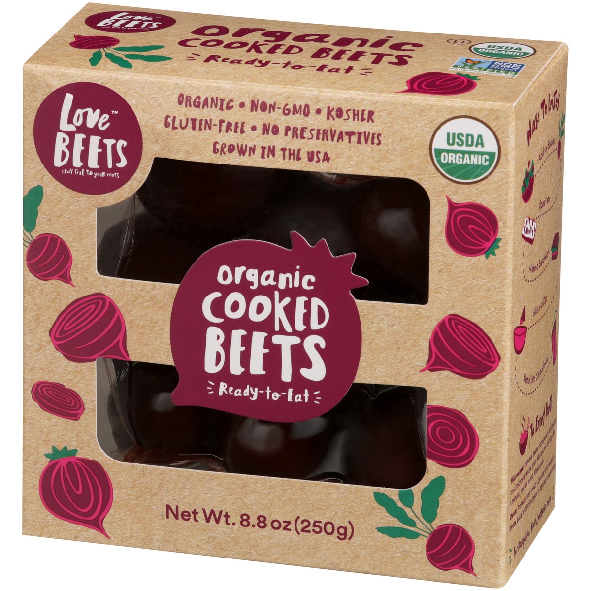 slide 10 of 14, Love Beets Organic Cooked Beets 8.8 oz. Box, 8.8 oz