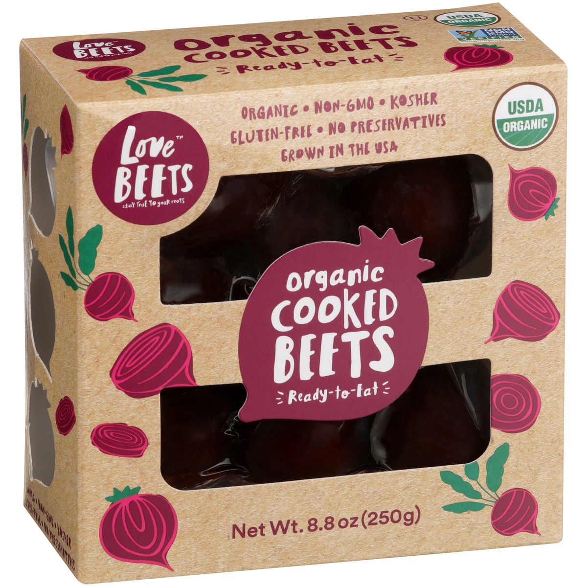 slide 5 of 14, Love Beets Organic Cooked Beets 8.8 oz. Box, 8.8 oz