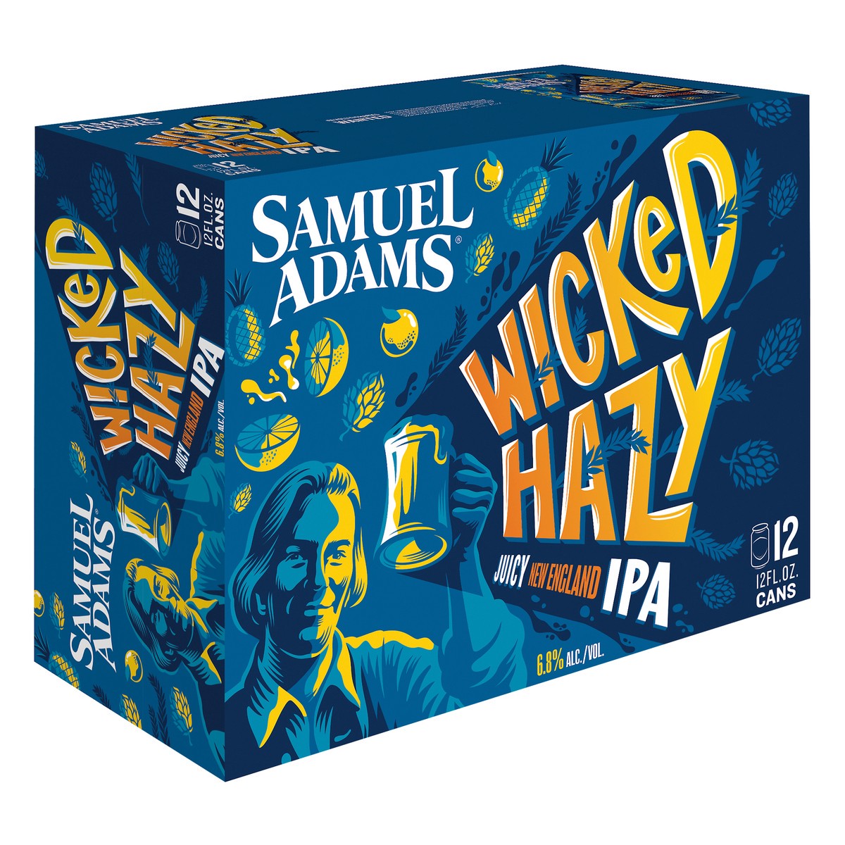 slide 6 of 8, Samuel Adams Wicked Hazy New England IPA Beer (12 fl. oz. Can, 12pk.), 12 ct; 12 fl oz