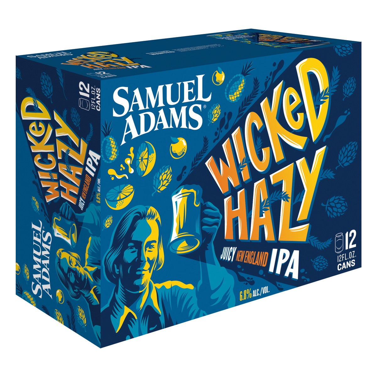 slide 1 of 8, Samuel Adams Wicked Hazy New England IPA Beer (12 fl. oz. Can, 12pk.), 12 ct; 12 fl oz