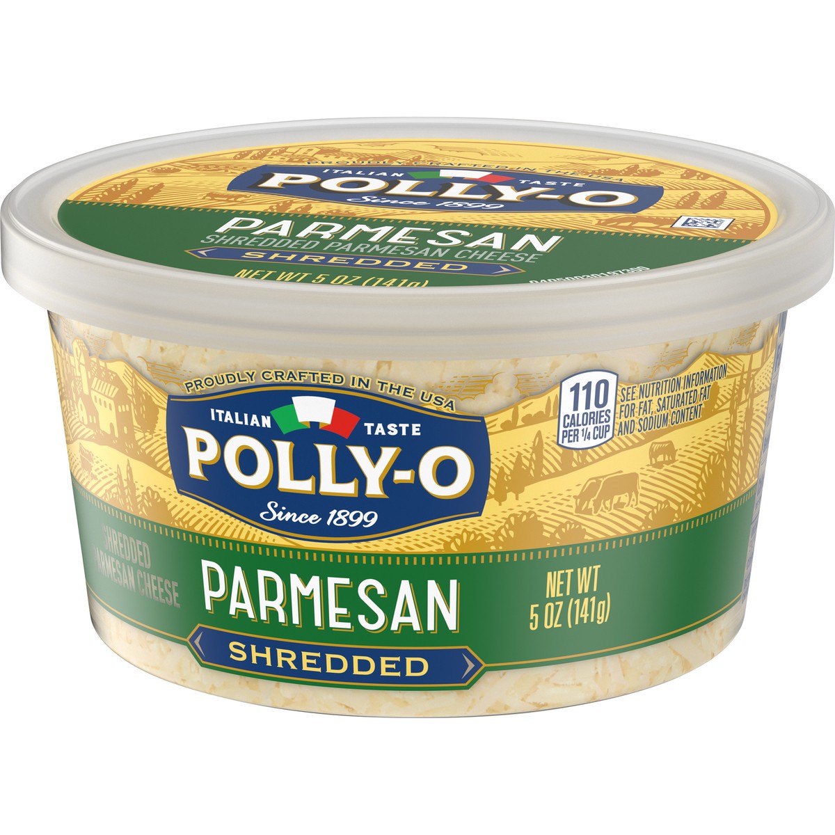 slide 6 of 9, Polly-O Shredded Parmesan Cheese, 5 oz Tub, 5 oz