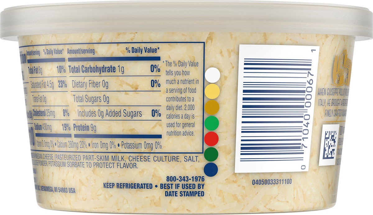 slide 4 of 9, Polly-O Shredded Parmesan Cheese, 5 oz Tub, 5 oz