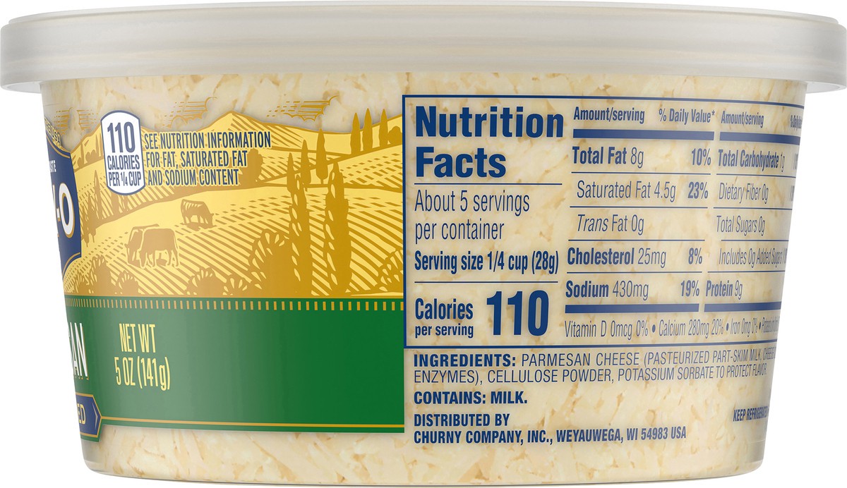 slide 7 of 9, Polly-O Shredded Parmesan Cheese, 5 oz Tub, 5 oz