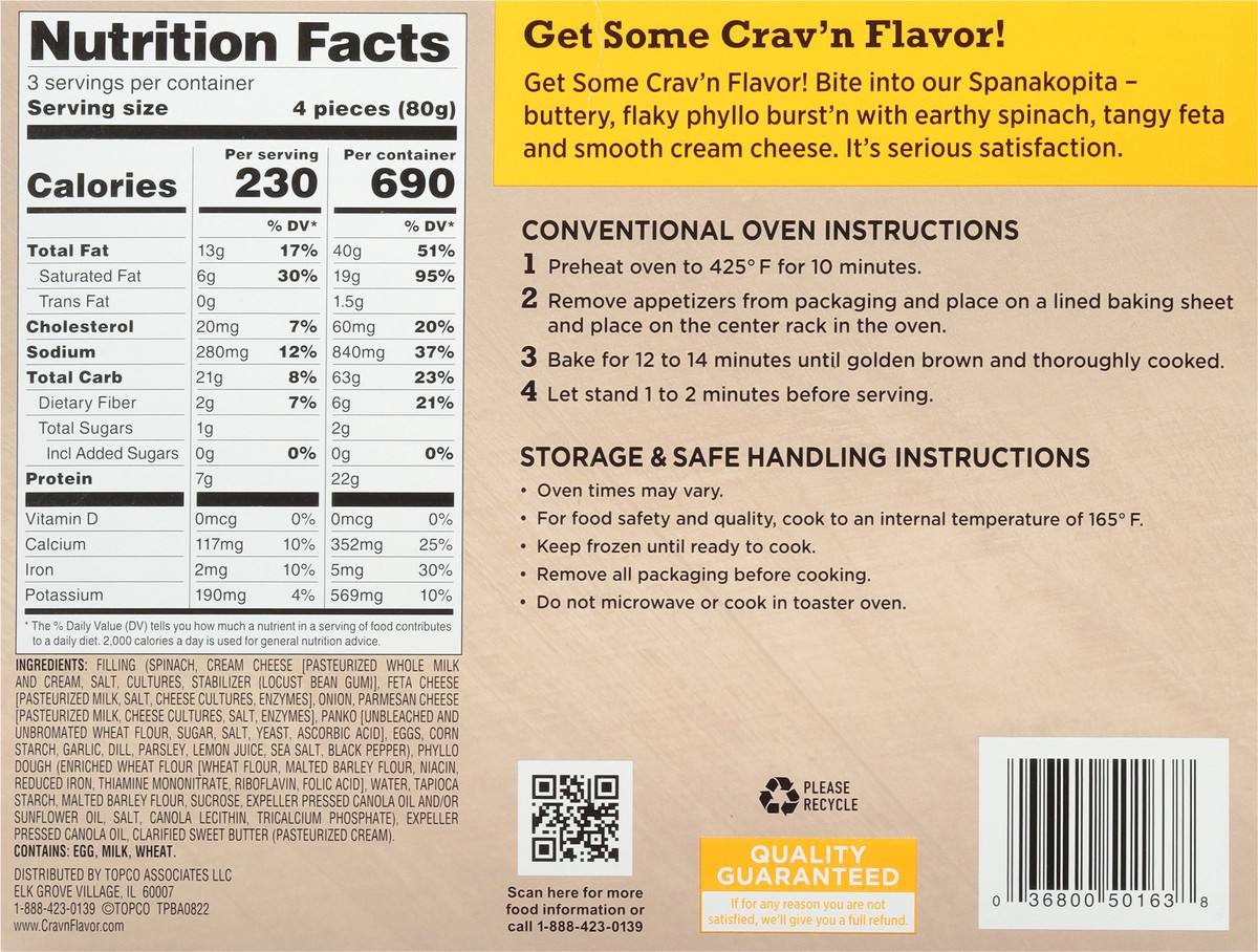 slide 9 of 9, Crav'N Flavor Spanakopita, 12Ct, 8.5 oz