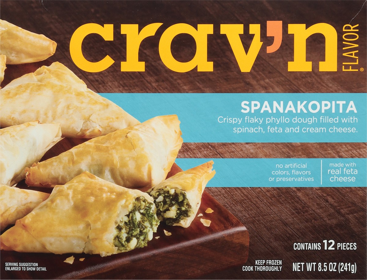 slide 4 of 9, Crav'N Flavor Spanakopita, 12Ct, 8.5 oz