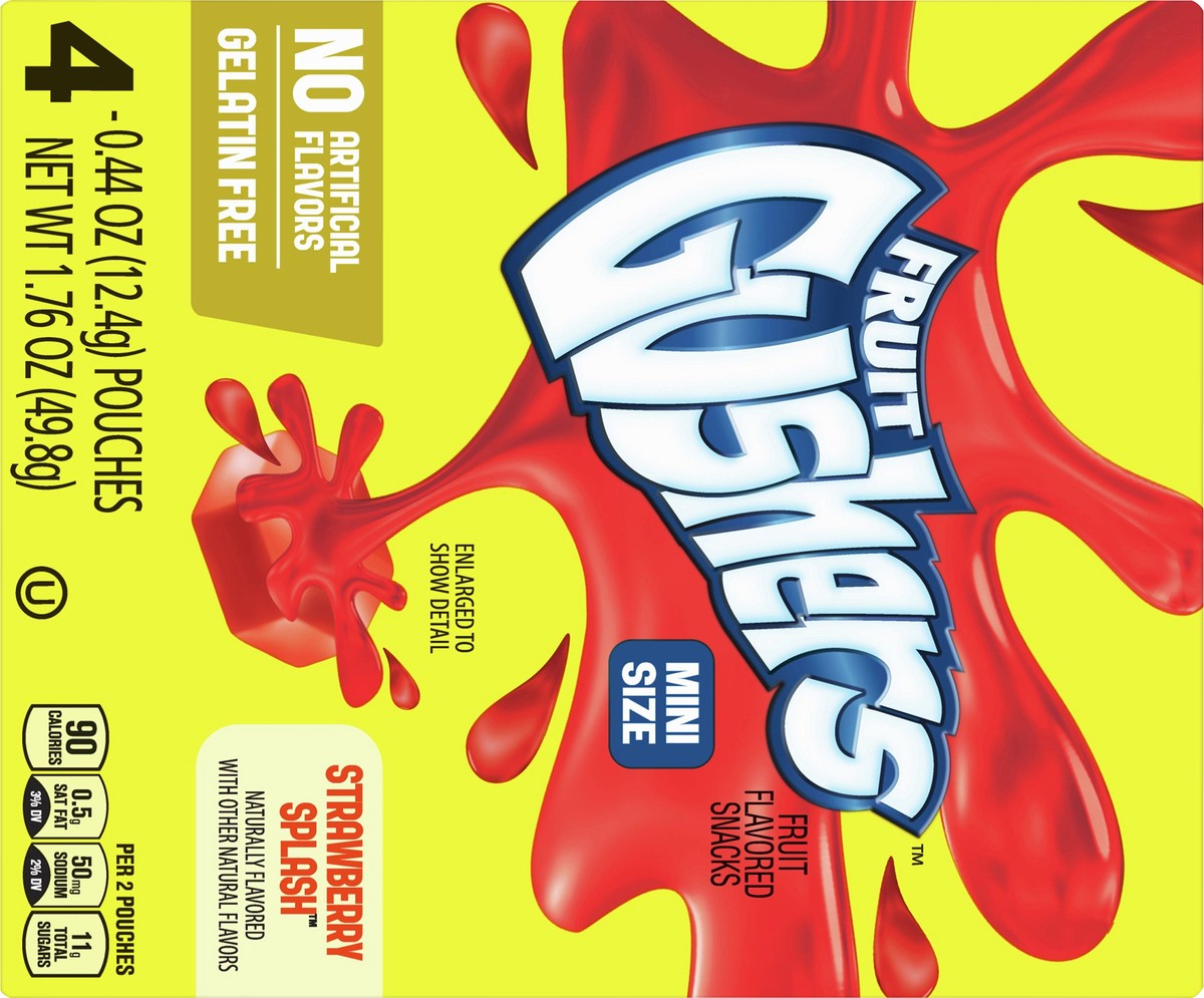 slide 7 of 12, Fruit Gushers Mini Size Strawberry Splash Fruit Flavored Snacks 4 ea, 4 ct