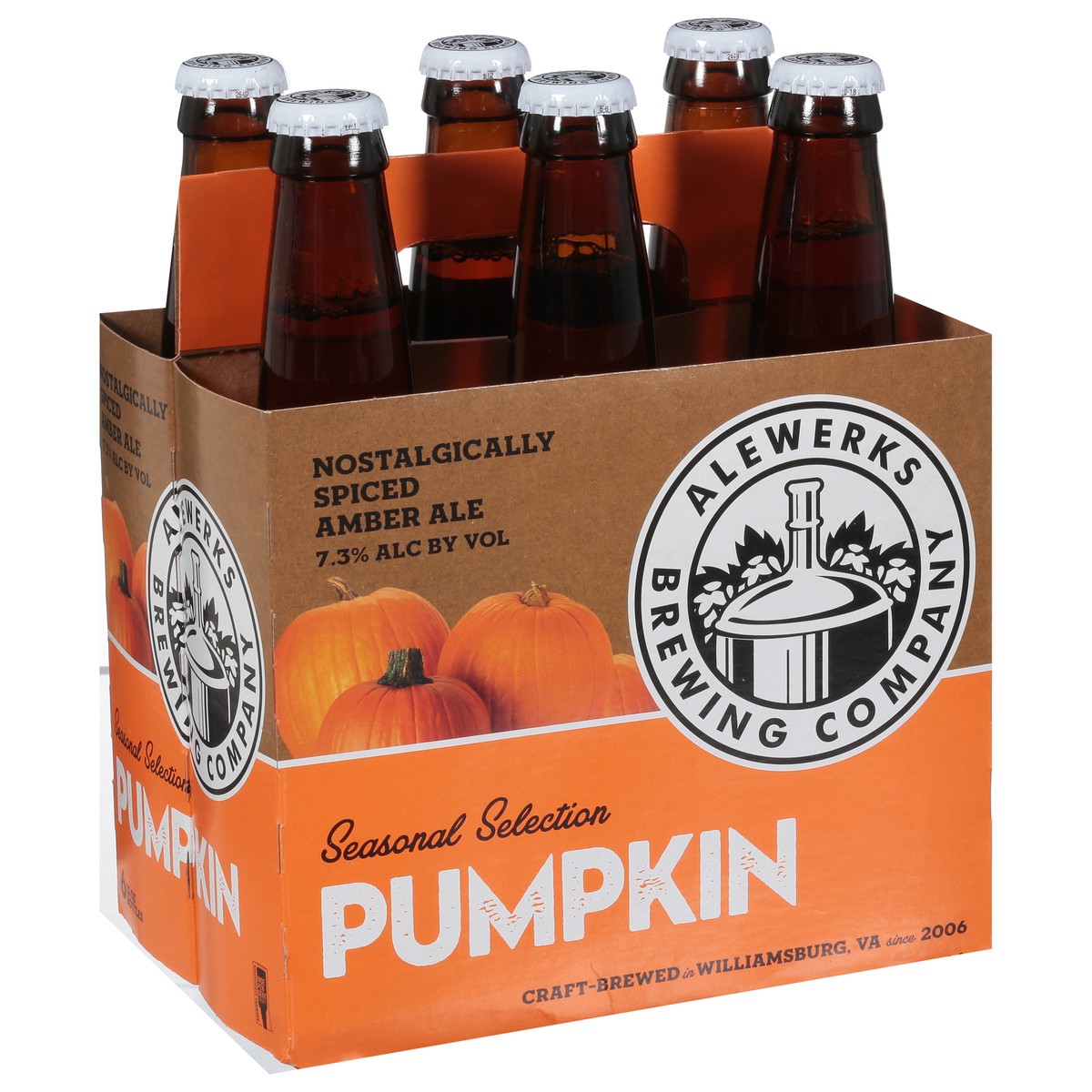 slide 6 of 9, Alewerks Brewing Seasonal Selection Pumpkin Beer 6 - 12 oz Bottles, 6 ct; 12 oz
