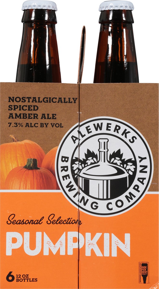 slide 4 of 9, Alewerks Brewing Seasonal Selection Pumpkin Beer 6 - 12 oz Bottles, 6 ct; 12 oz