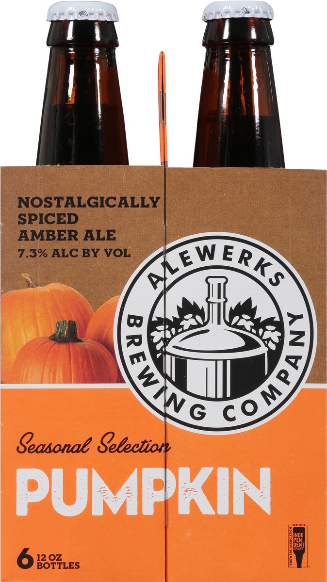 slide 3 of 9, Alewerks Brewing Seasonal Selection Pumpkin Beer 6 - 12 oz Bottles, 6 ct; 12 oz
