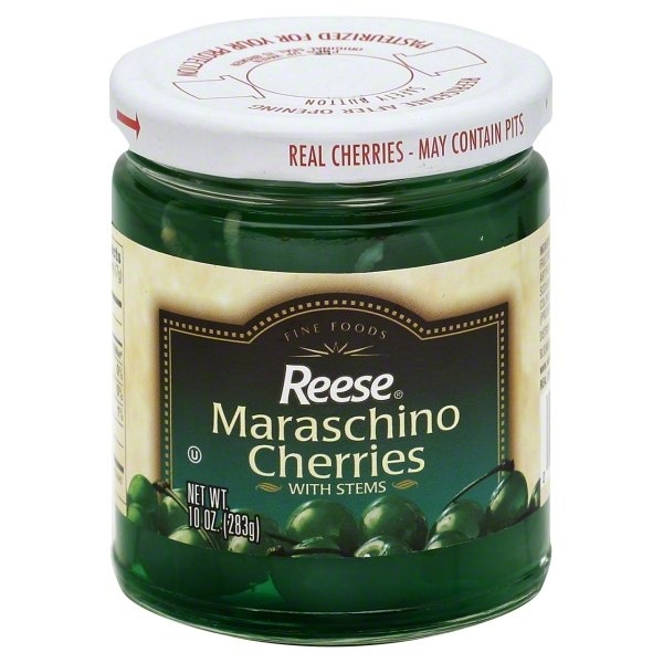 slide 1 of 1, Reese Green Maraschino Cherries - With Stems, 10 oz