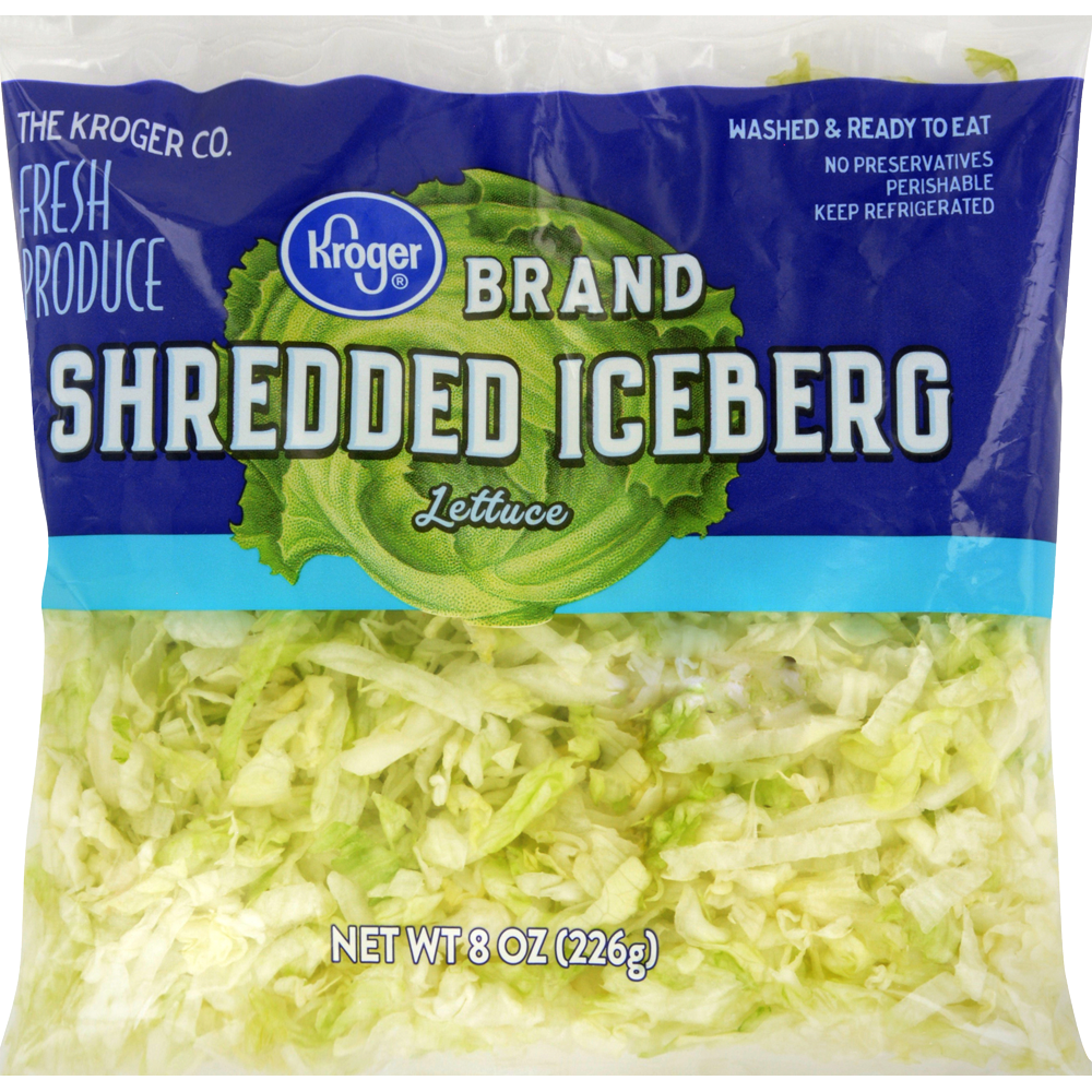 slide 1 of 1, Kroger Shredded Iceberg Lettuce, 8 oz