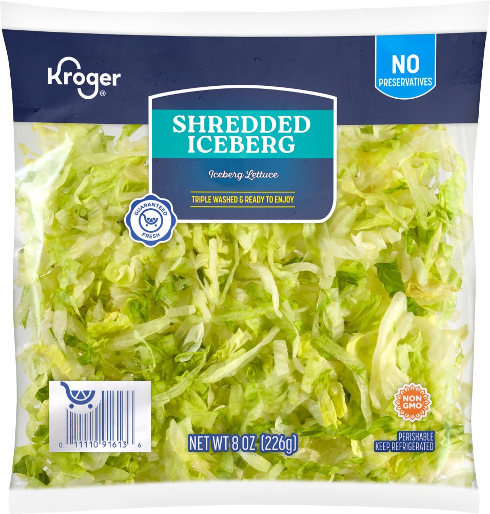 slide 1 of 3, Kroger Shredded Iceberg Lettuce, 8 oz