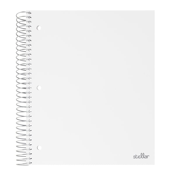 slide 1 of 4, Office Depot Brand Stellar Poly Notebook, 8-1/2'' X 11'', 5 Subject, Wide Ruled, 200 Pages (100 Sheets), White, 100 ct