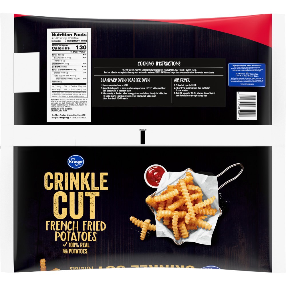 slide 4 of 5, Kroger Crinkle Cut Fries, 5 lb