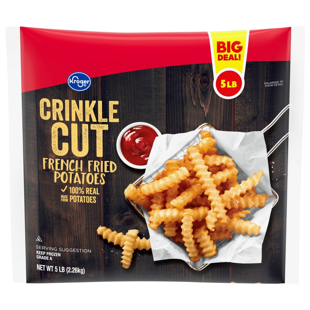 slide 2 of 5, Kroger Crinkle Cut Fries, 5 lb