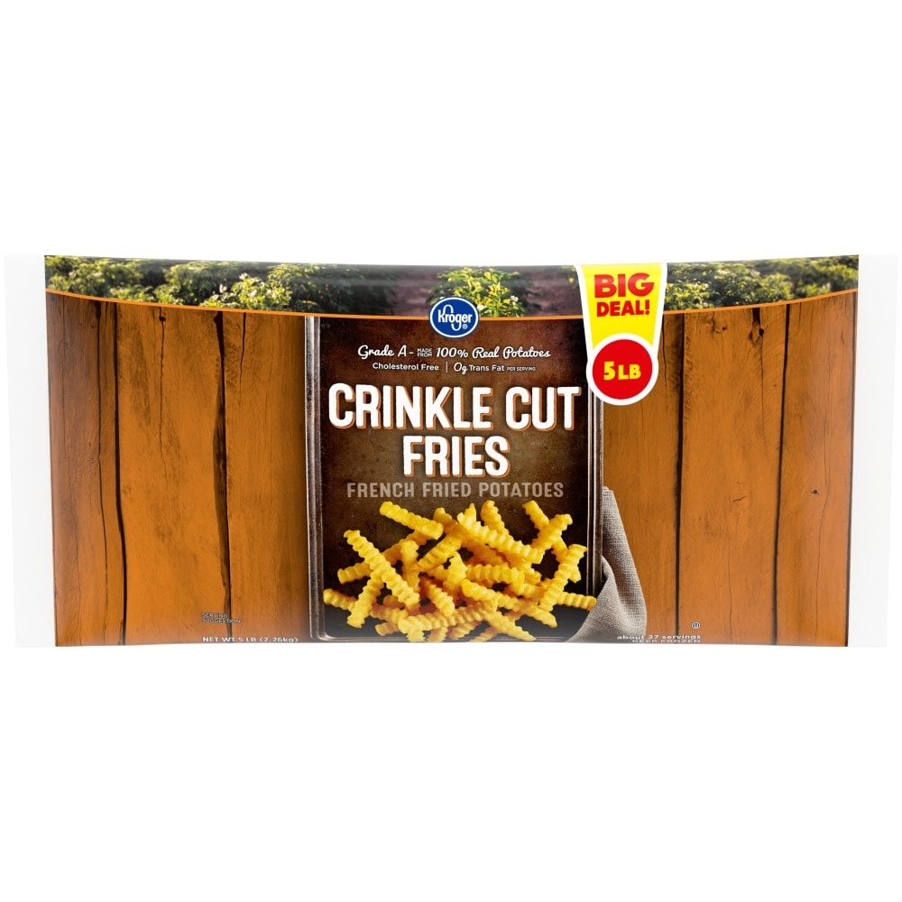 slide 1 of 1, Kroger Crinkle Cut Fries, 5 lb