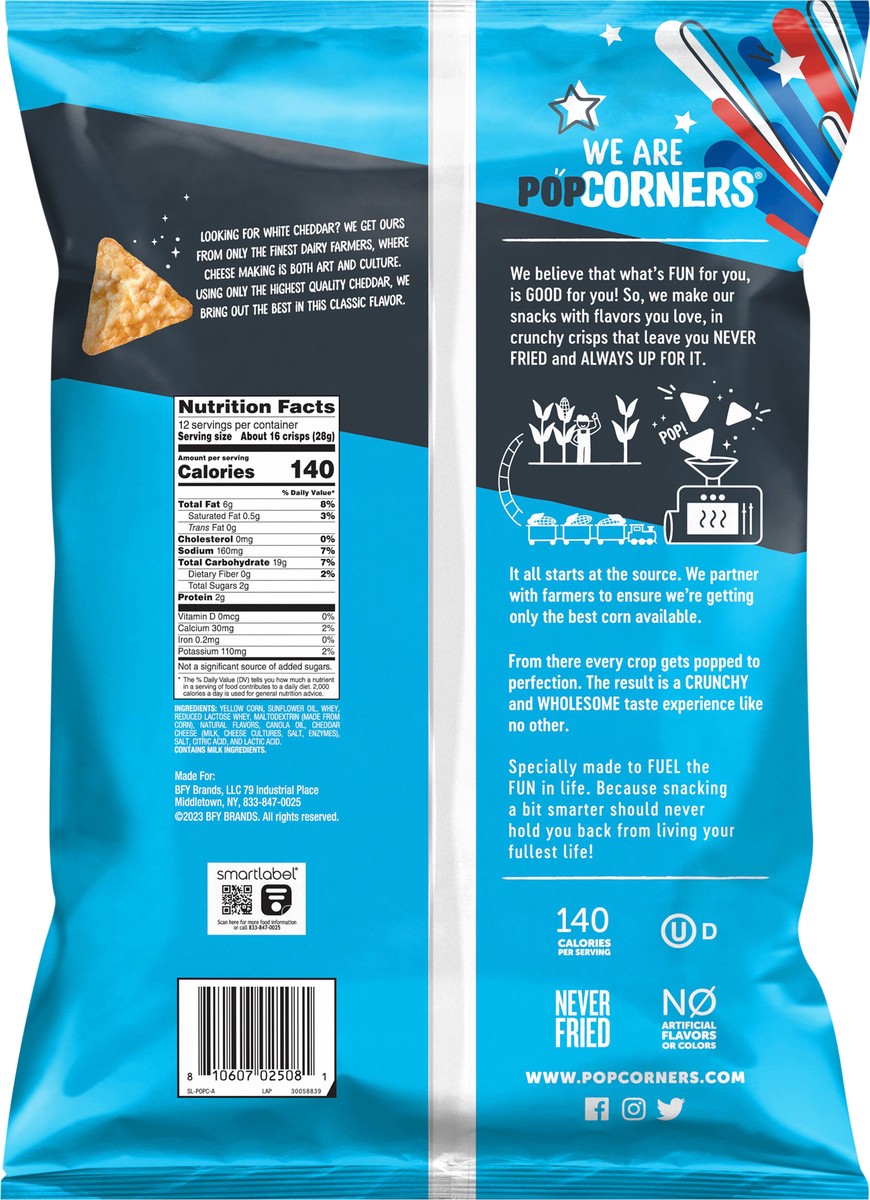 slide 7 of 7, PopCorners Popped-Corn Snack, White Cheddar Flavored, Party Size, 12 oz