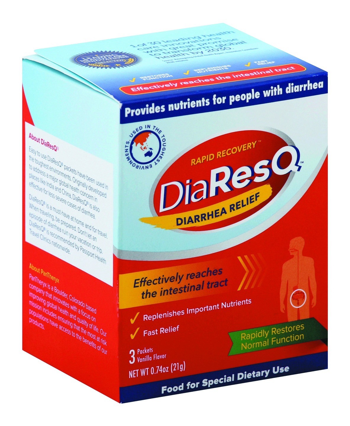 slide 1 of 2, DiaResQ Adult Diarrhea Rapid Recovery Packets, 3 ct