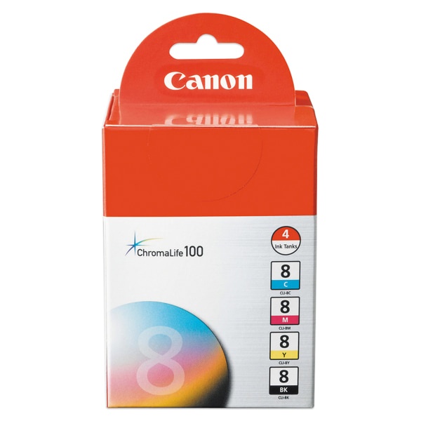 slide 1 of 2, Canon CLI-8 Ink Cartridge Color, 4 ct