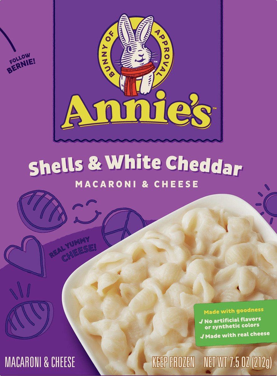 slide 8 of 12, Annie's Shells & White Cheddar Macaroni & Cheese 7.5 oz, 1 ct