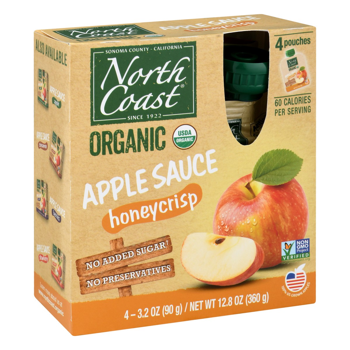 slide 3 of 9, North Coast Organic Honeycrisp Apple Sauce 4 ea, 4 ct