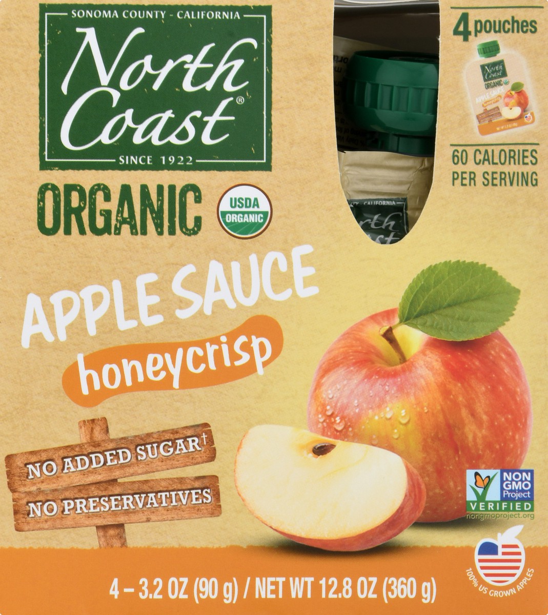 slide 6 of 9, North Coast Organic Honeycrisp Apple Sauce 4 ea, 4 ct