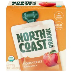 North Coast Organic Honey Crisp Apple Sauce - 4 x 12.8 oz Pouches