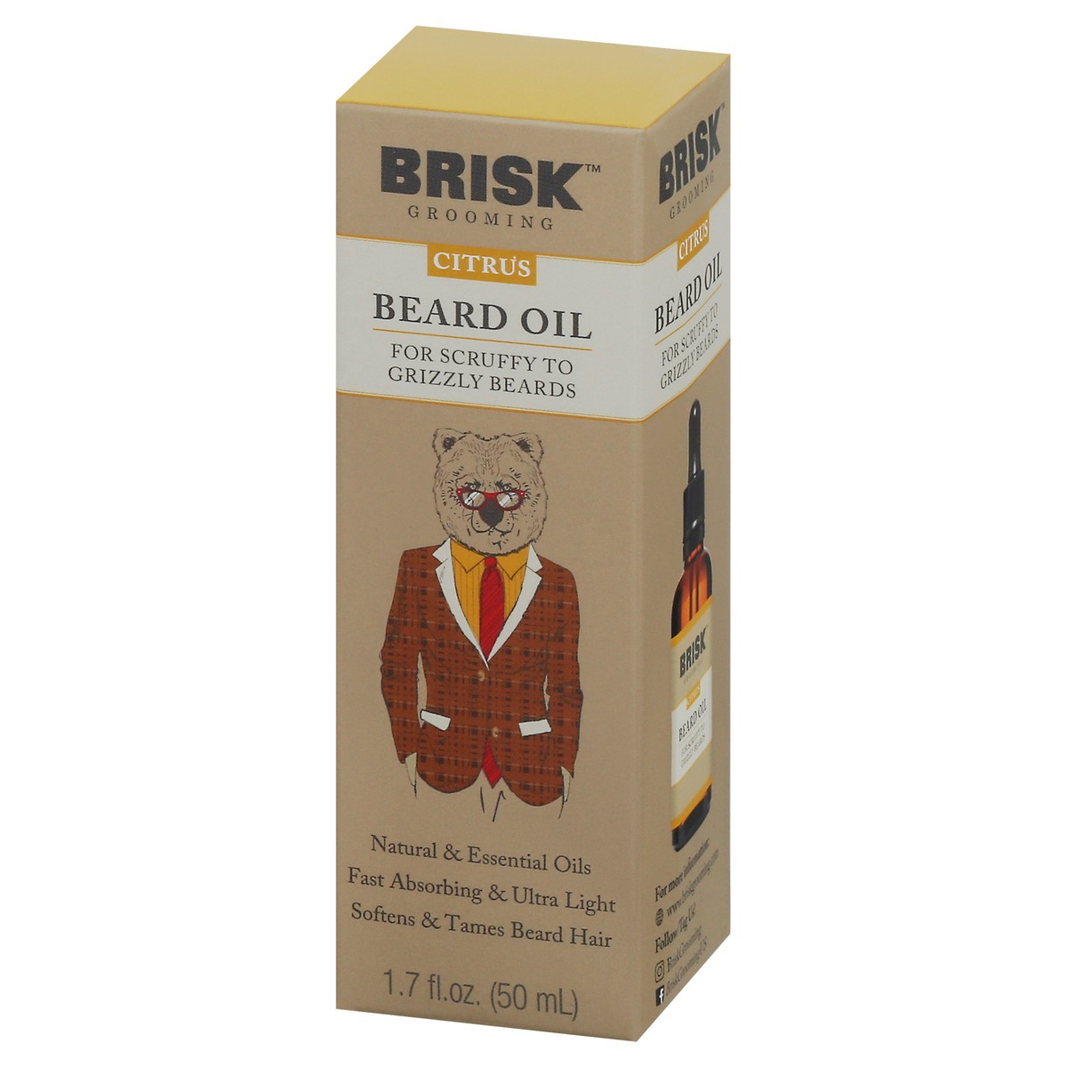 slide 2 of 9, Brisk Grooming Citrus Beard Oil 1.7 fl oz, 1.7 fl oz