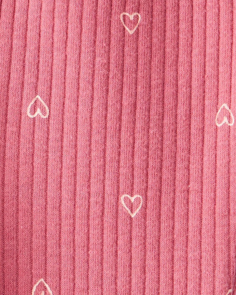 slide 2 of 3, Carter's Baby Girl Heart Print Cotton Pull-On Pants - Pink Pink NB, 1 ct
