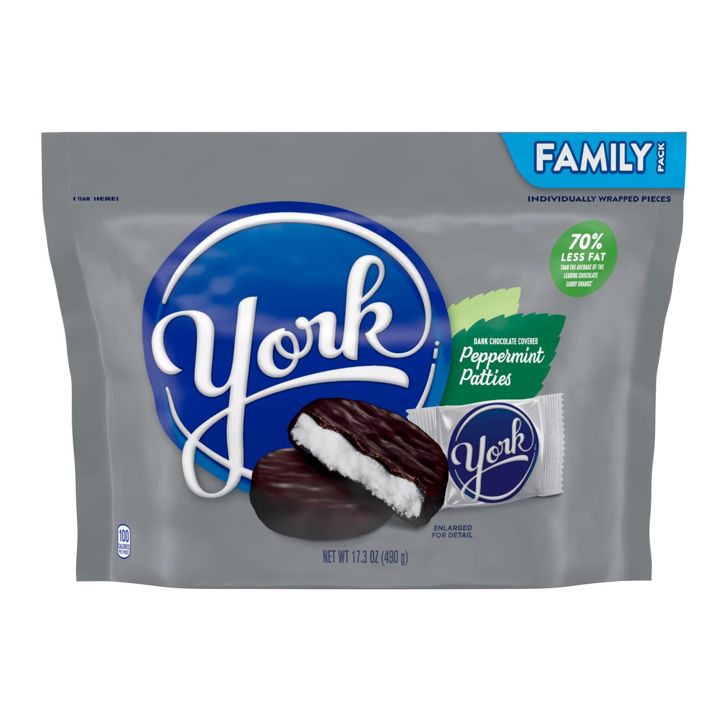 slide 1 of 4, YORK Dark Chocolate Peppermint Patties, Candy Family Pack, 17.3 oz, 17.3 oz