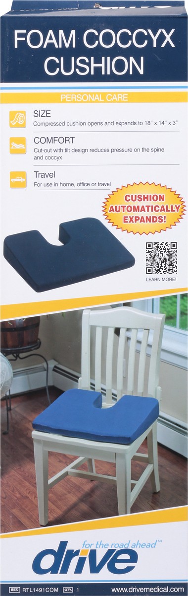 slide 4 of 9, Drive Foam Coccyx Personal Care Cushion 1 ea, 1 ct