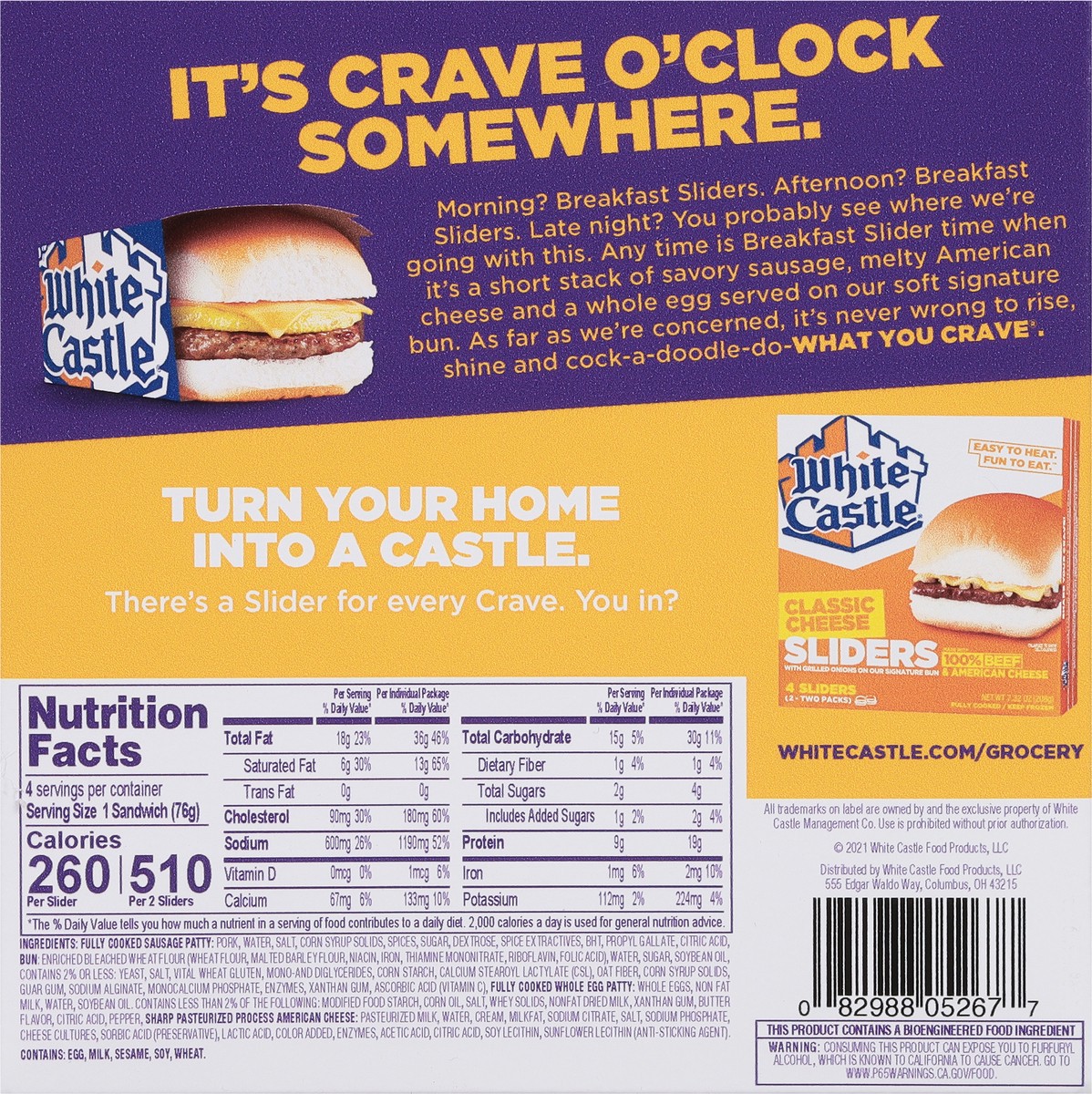 slide 5 of 9, White Castle Sausage Egg Cheese Slid, 4 ct