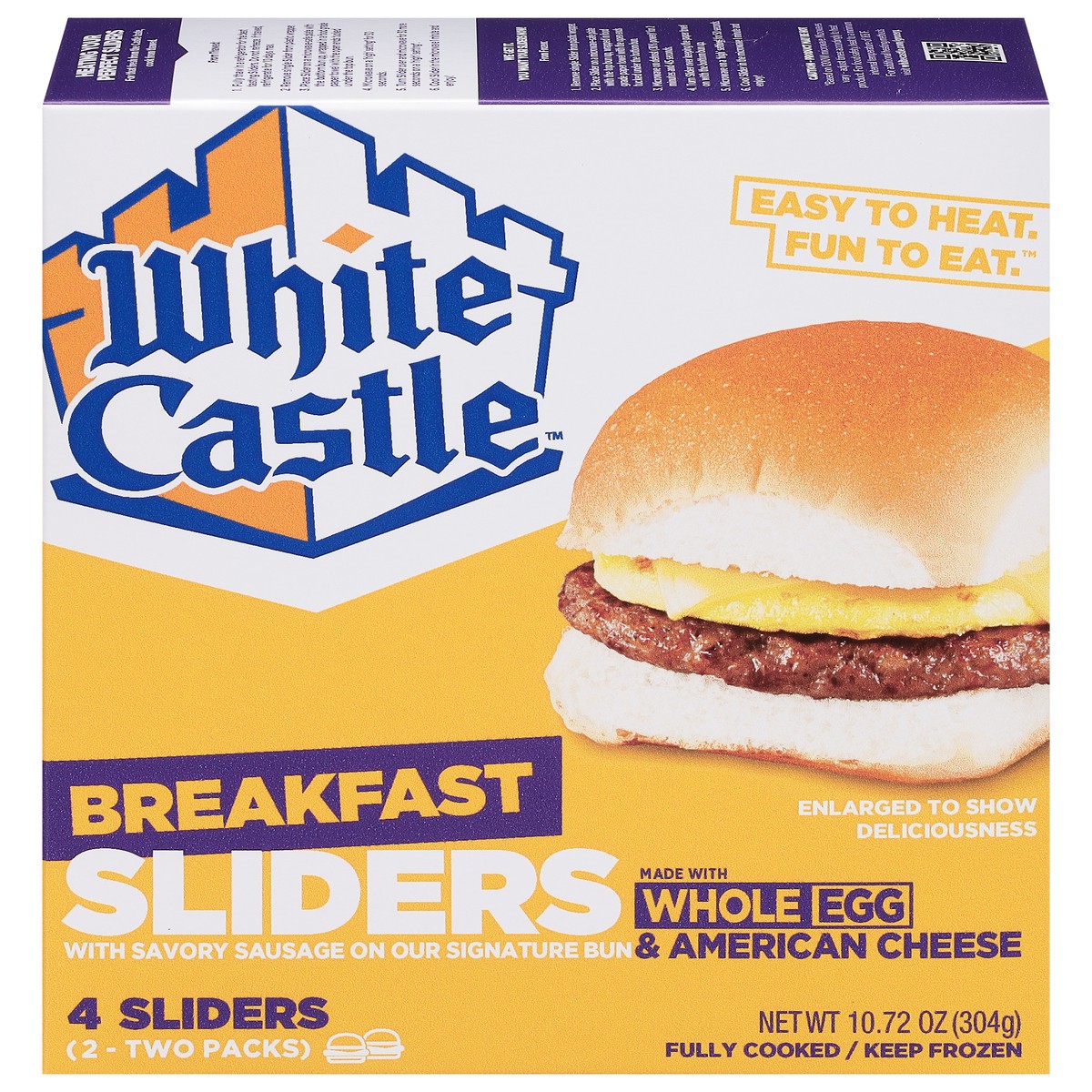 slide 1 of 9, White Castle Sausage Egg Cheese Slid, 4 ct