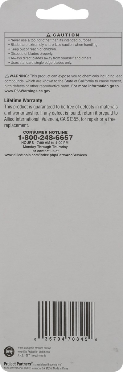 slide 3 of 9, Project Partners Safety Scraper, Single Edge Blades, 1 ct